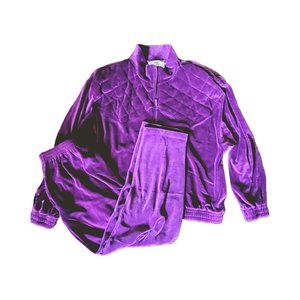 Vintage 80s Purple Velor Tracksuit